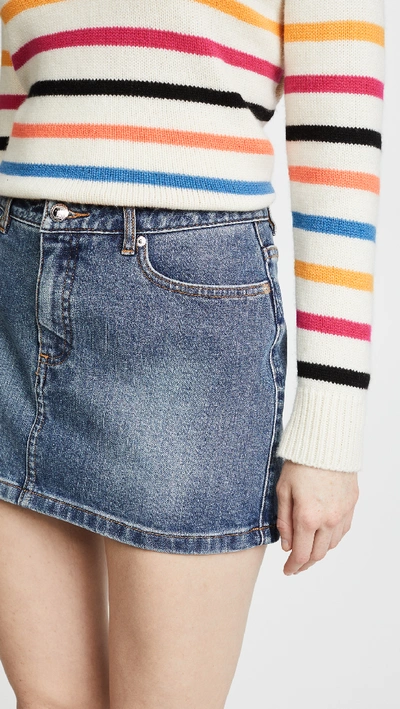 Shop Apc Mini Skirt In Indigo Delave