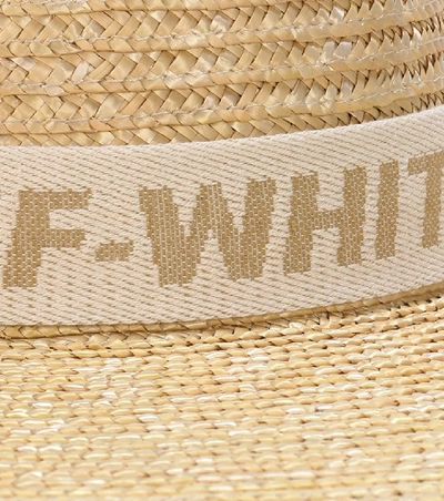 Shop Off-white Straw Hat In Beige
