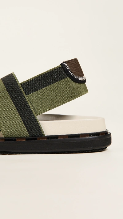 Shop Marni Fussbett Sandals In Nero/verde