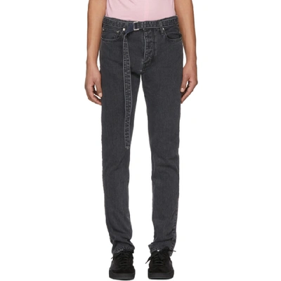 Shop Sacai Black Belted Jeans