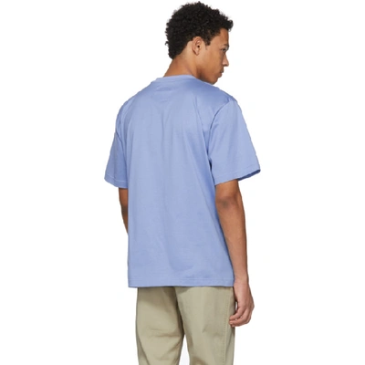 Shop Sacai Blue Basic Cotton T-shirt