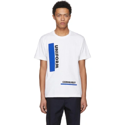 Shop Sacai White Uniform Conquest T-shirt In 101 White