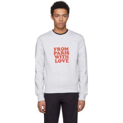 Shop Ami Alexandre Mattiussi Grey 'from Paris With Love' Sweatshirt
