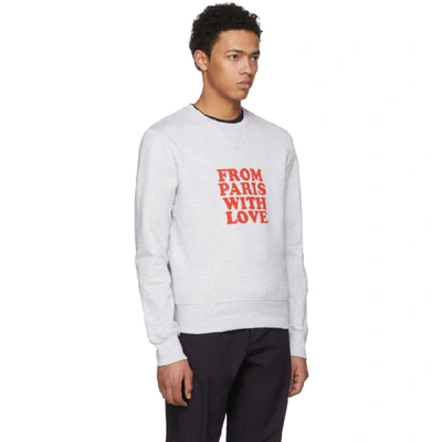 Shop Ami Alexandre Mattiussi Grey 'from Paris With Love' Sweatshirt