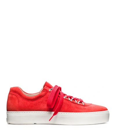 Shop Stuart Weitzman The Gaming Sneaker In Pimento Red Suede