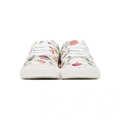 Shop Anya Hindmarch White All Over Wink Stickers Tennis Shoes