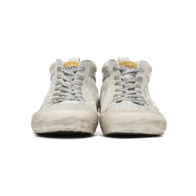 Shop Golden Goose White & Grey Mid Star Sneakers