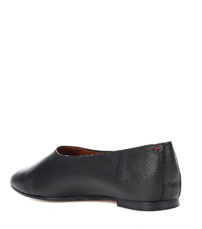 Shop Joseph Leather Ballerinas In Black