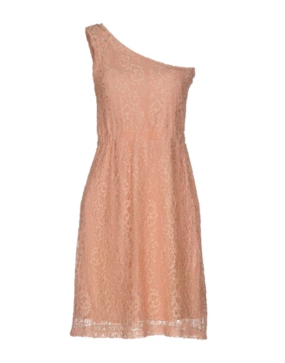 Shop Guess Woman Short Dress Pink Size Xl Polyamide, Cotton