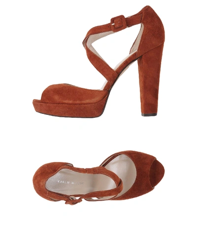 Shop Karen Millen Sandals In Cocoa