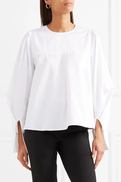 Shop Clu Cotton-poplin Blouse In White