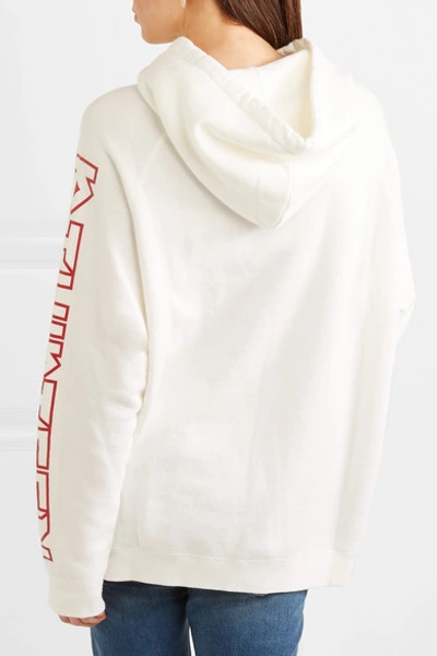 Shop R13 R Thirteen Printed Cotton-blend Jersey Hooded Top In White