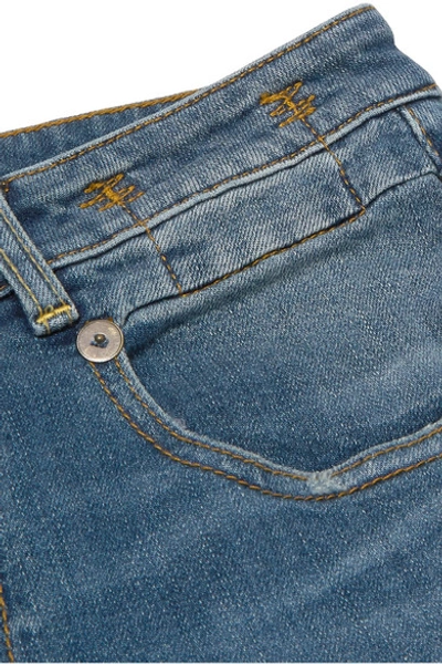 Shop R13 Boy Distressed Straight-leg Jeans In Dark Denim