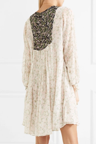 Shop Paul & Joe Fauvette Floral-print Silk-crepon Dress In White