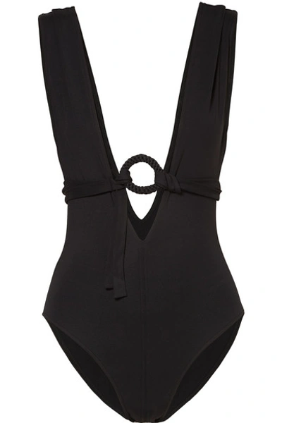 Shop Eres Studio Spray Belted Swimsuit In Black