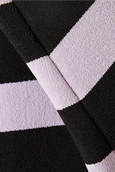 Shop Proenza Schouler Striped Stretch-knit Midi Skirt In Black