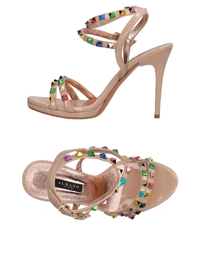 Shop Albano Sandals In Pale Pink