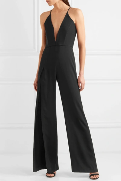 Shop Michelle Mason Cady And Jersey Jumpsuit In Black