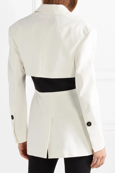 Shop Proenza Schouler Paneled Cotton-blend Twill Blazer In White