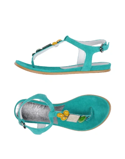 Shop Alberto Guardiani Flip Flops In Green