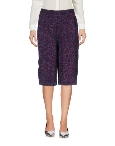 Shop Chiara Bertani Cropped Pants & Culottes In Dark Purple