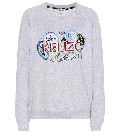 Shop Kenzo Embroidered Cotton Sweatshirt