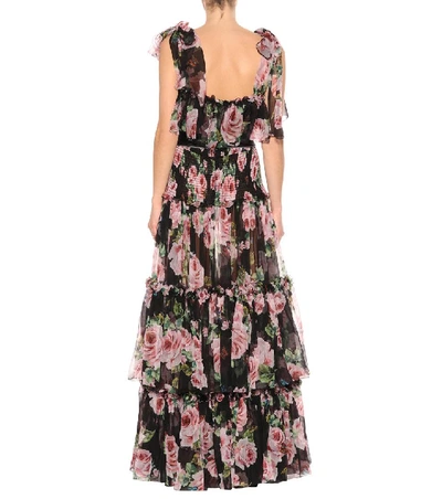 Shop Dolce & Gabbana Floral-printed Silk Gown