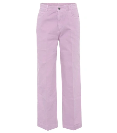 Shop Stella Mccartney Cropped Flared Jeans In Purple