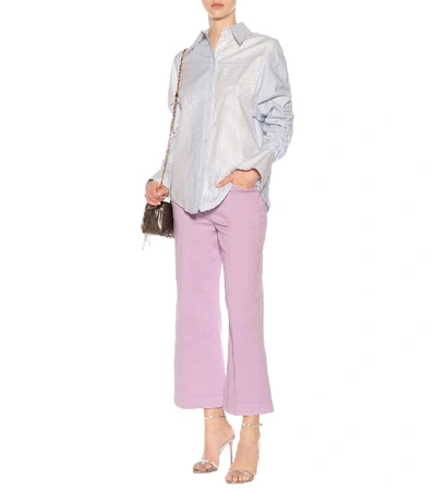 Shop Stella Mccartney Cropped Flared Jeans In Purple