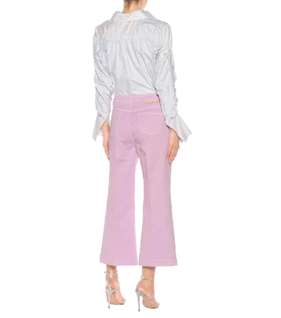 Shop Stella Mccartney Cropped Flared Jeans In Purple