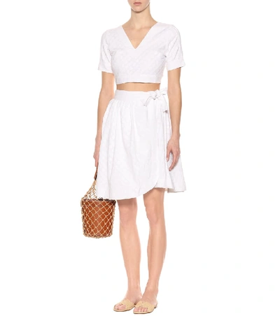 Shop She Made Me Sita Cotton Wrap Skirt In White