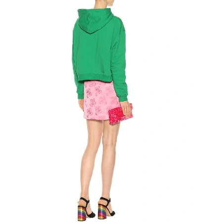 Shop Alexa Chung Jacquard Satin Skirt In Pink