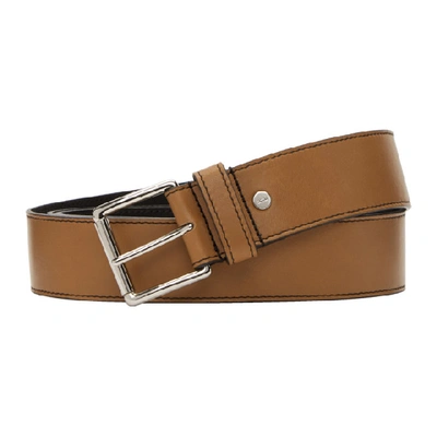 Shop Ami Alexandre Mattiussi Brown Leather Belt In 204cogblk