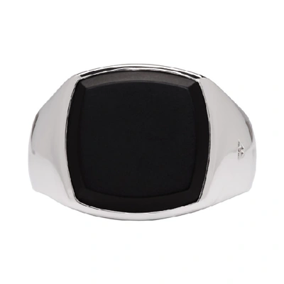 Shop Tom Wood Silver & Black Onyx Cushion Ring