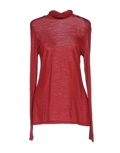 Shop Anneclaire Basic Top In Brick Red