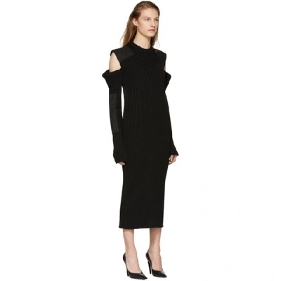 Shop Calvin Klein 205w39nyc Black Cut-out Shoulder Uniform Knit Dress