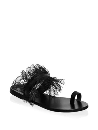 Shop Ancient Greek Sandals Thalia Lace Sandals In Black