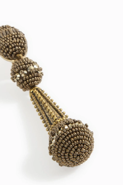 Shop Oscar De La Renta Beaded Drop Earrings In Metallic