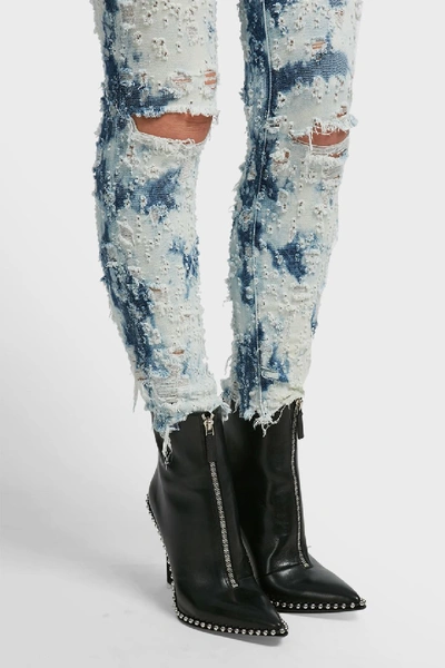 Shop Alexander Wang Bleached Destroyed Jeans In Blue