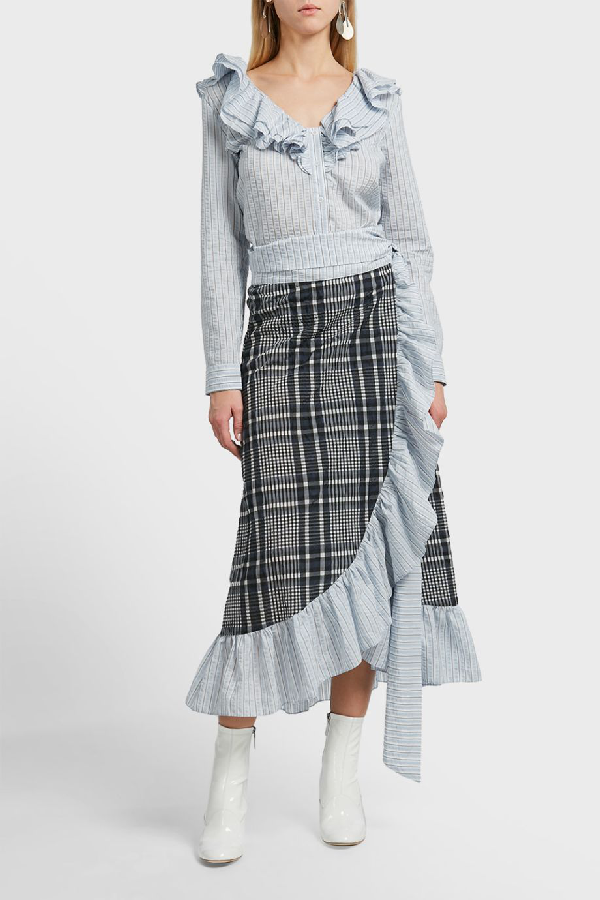 ganni charron wrap skirt