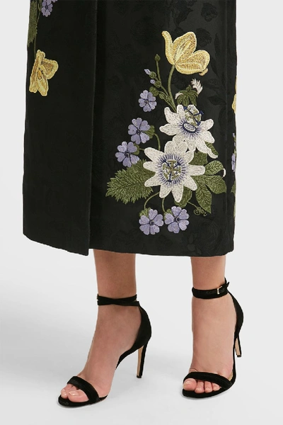 Shop Erdem Rian Floral Print Cotton-blend Long Waistcoat In Multicoloured