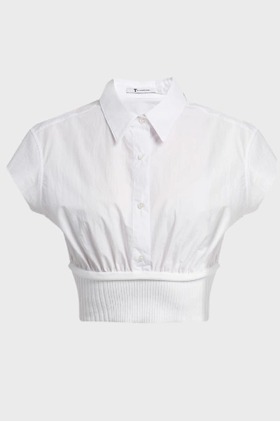 Shop Alexander Wang T Cropped Cotton Shirt In White