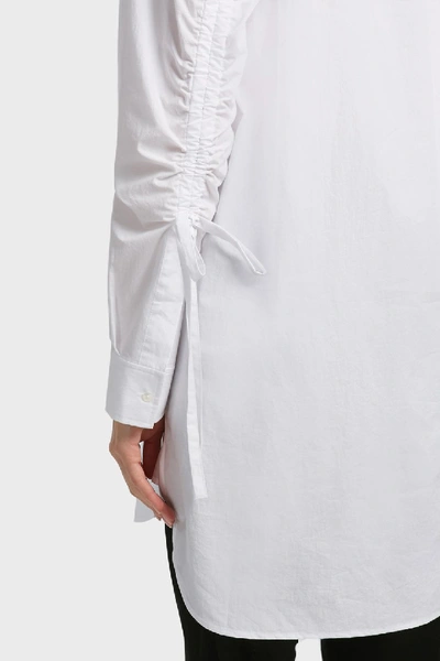 Shop Alexander Wang T Sleeve Tie Cotton Shirt Dress In White