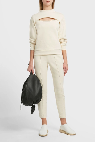 Shop Alexander Wang T Cropped Cotton Jogging Trousers In Ivory