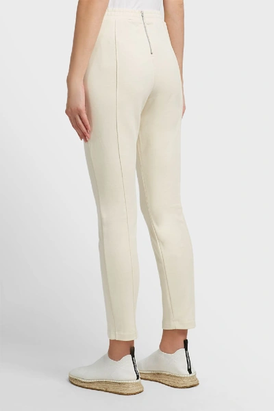 Shop Alexander Wang T Cropped Cotton Jogging Trousers In Ivory