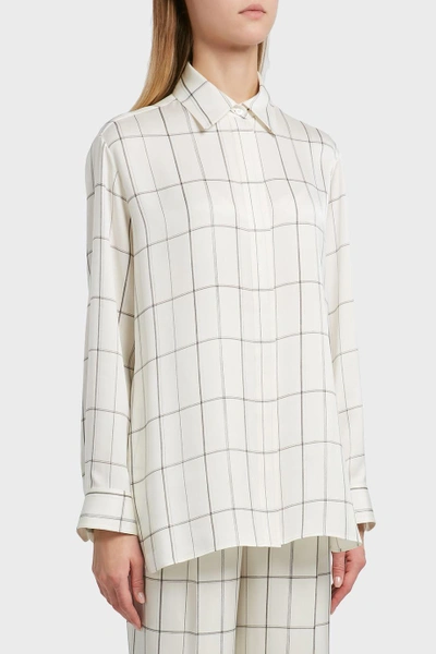 Shop The Row Big Sisea Silk Shirt In Ivory And Black