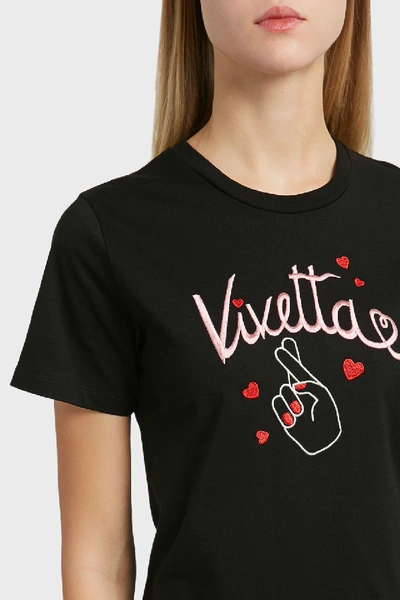 Shop Vivetta Ain Logo Cotton T-shirt In Black