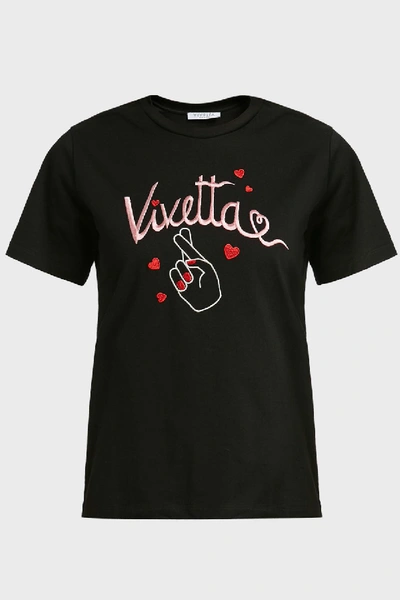 Shop Vivetta Ain Logo Cotton T-shirt In Black