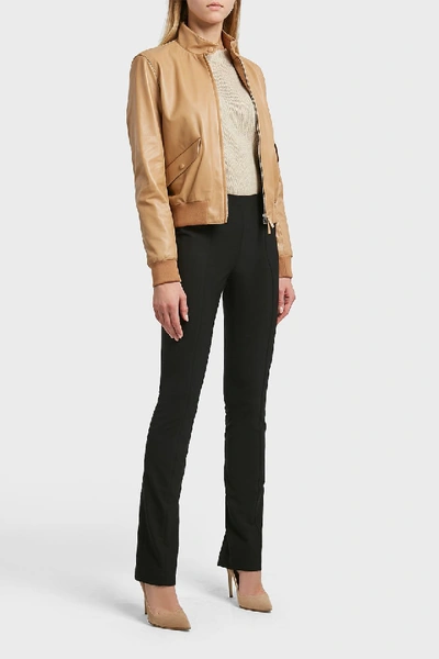 Shop The Row Erhly Leather Jacket In Beige
