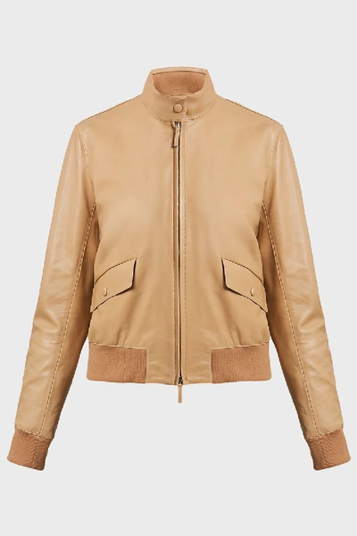 Shop The Row Erhly Leather Jacket In Beige